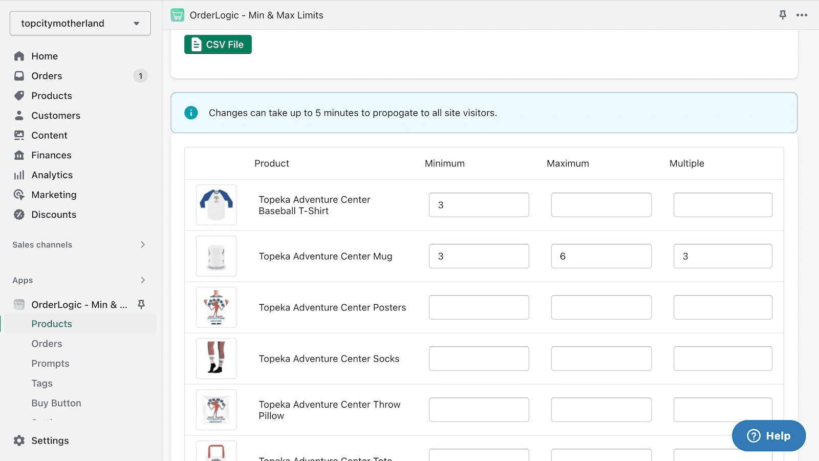 OrderLogic ‑ Min & Max Limits screenshot 2