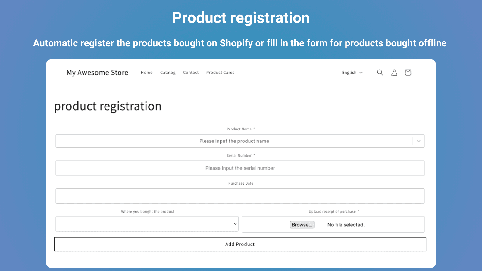 My Product Registration screenshot 1