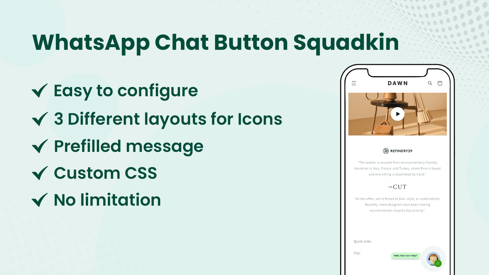 SK: WhatsApp Chat Button screenshot 1