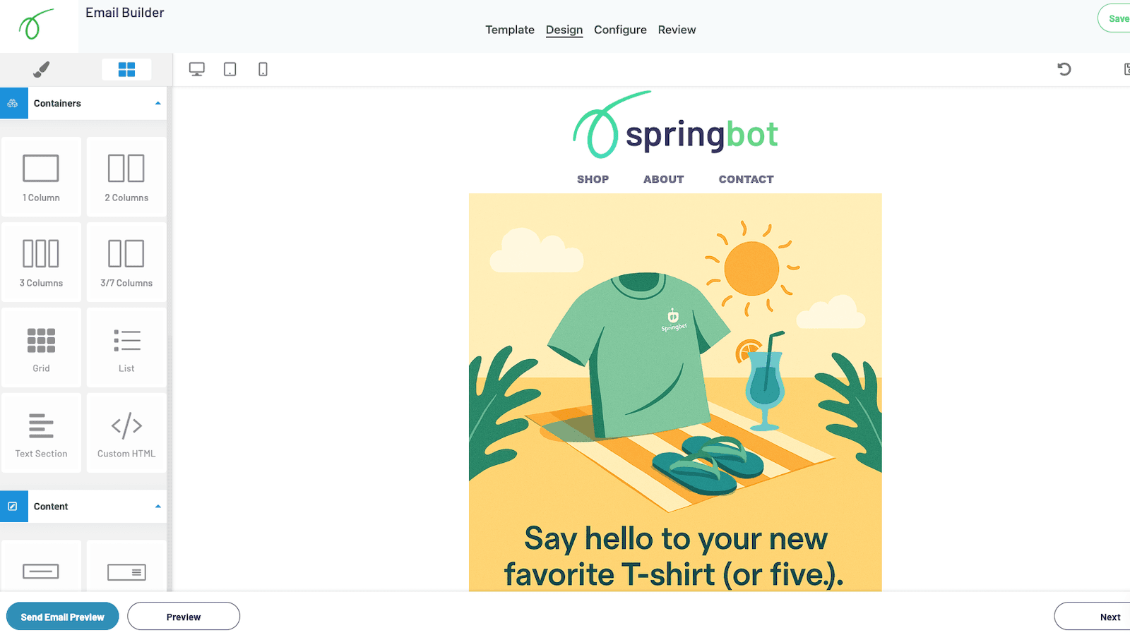 Springbot screenshot 1