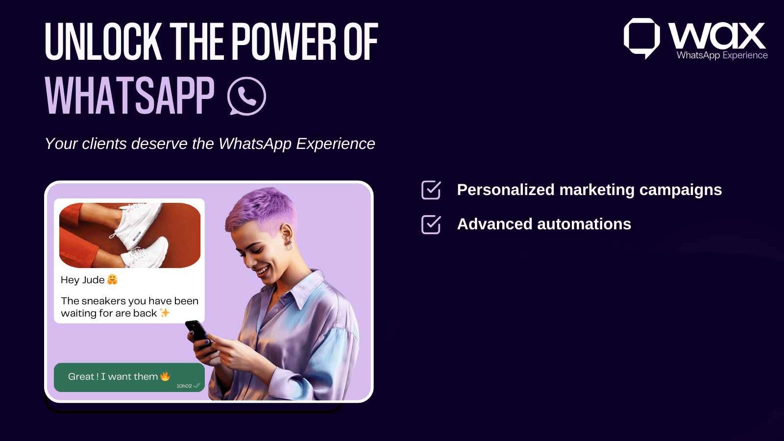 WAX: marketing on WhatsApp screenshot 1