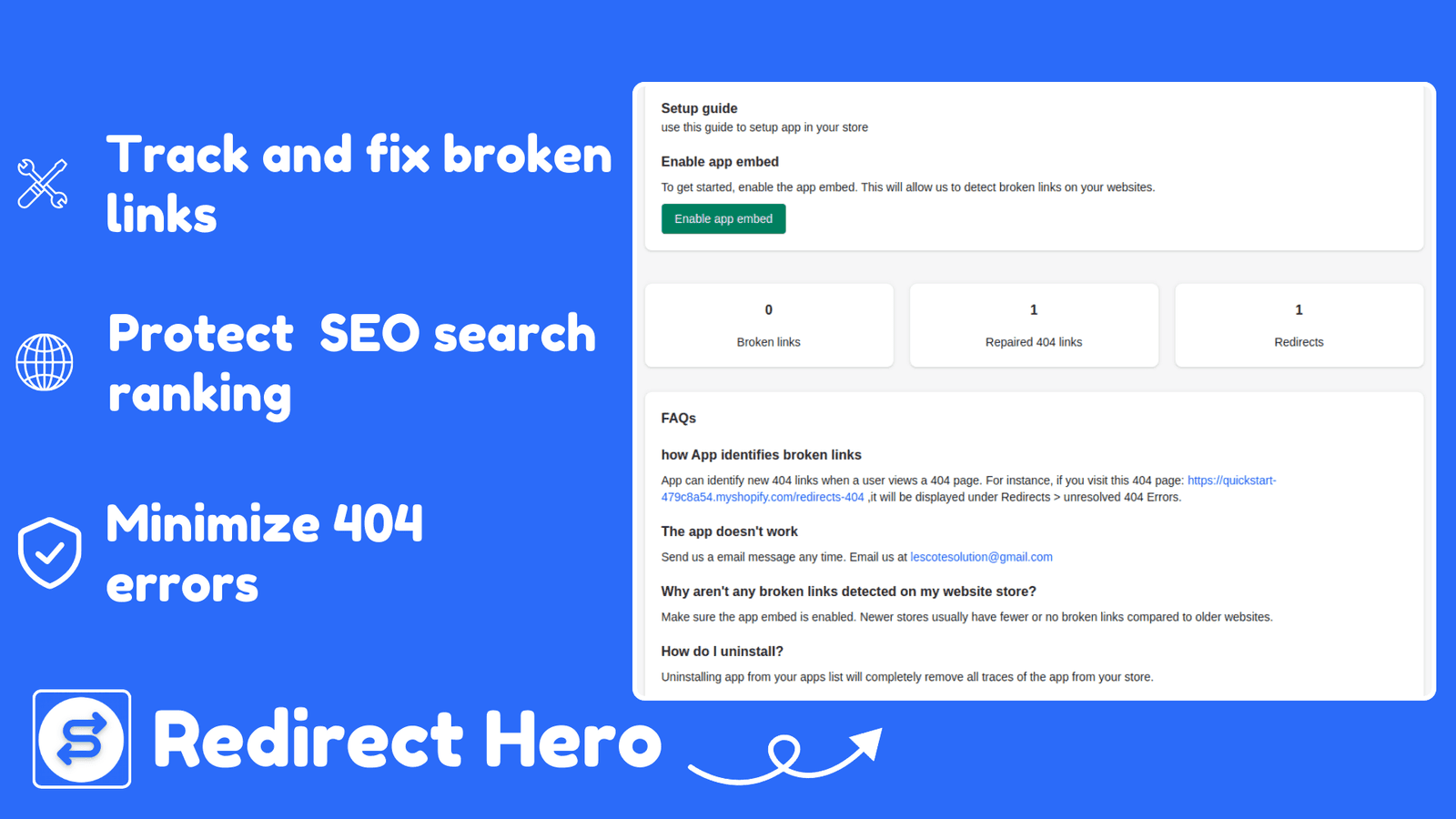 Redirect Hero ‑ Fix 404 links screenshot 1