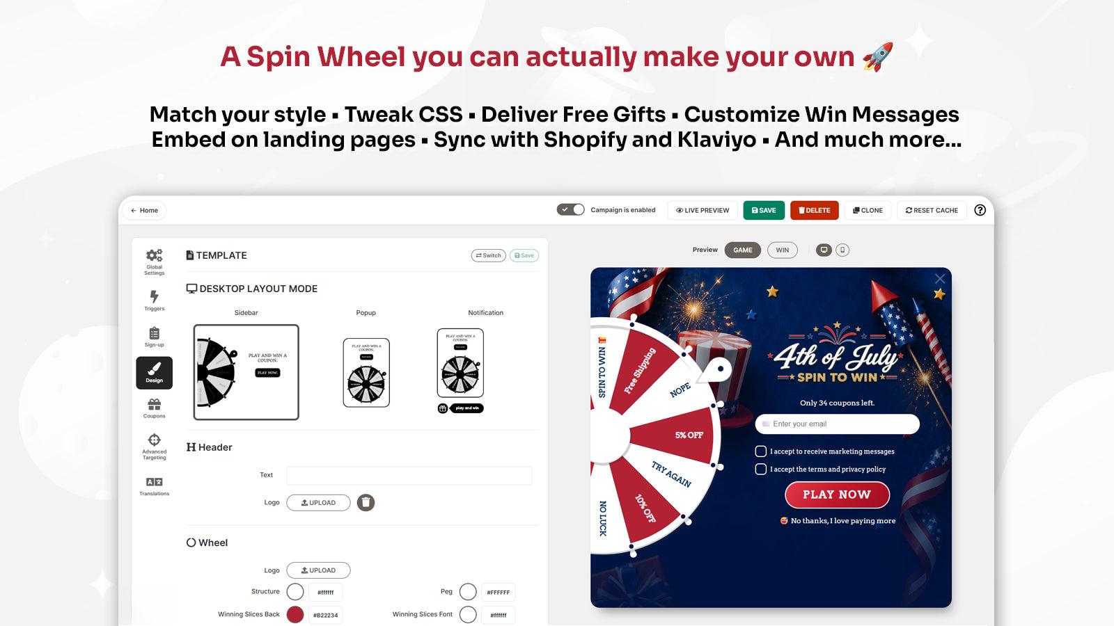 CrazyRocket • Spin Wheel PopUp screenshot 2