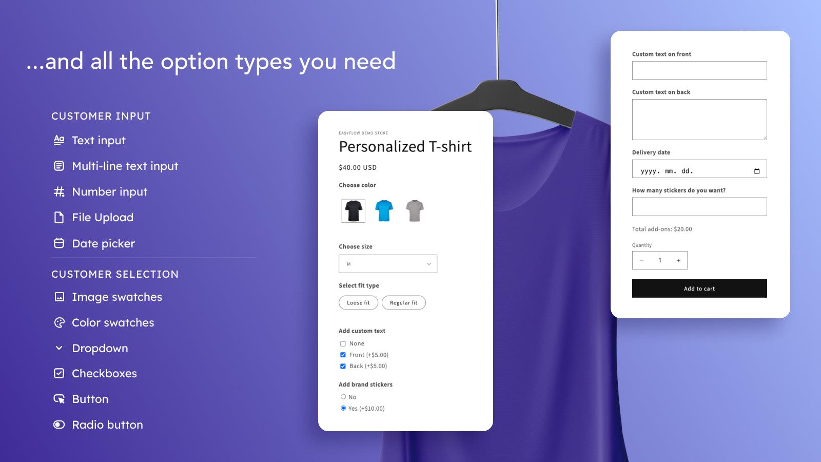 EasyFlow Product Options screenshot 2
