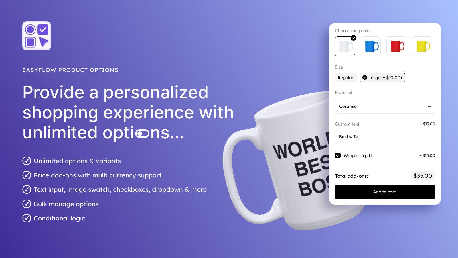 EasyFlow Product Options screenshot 1