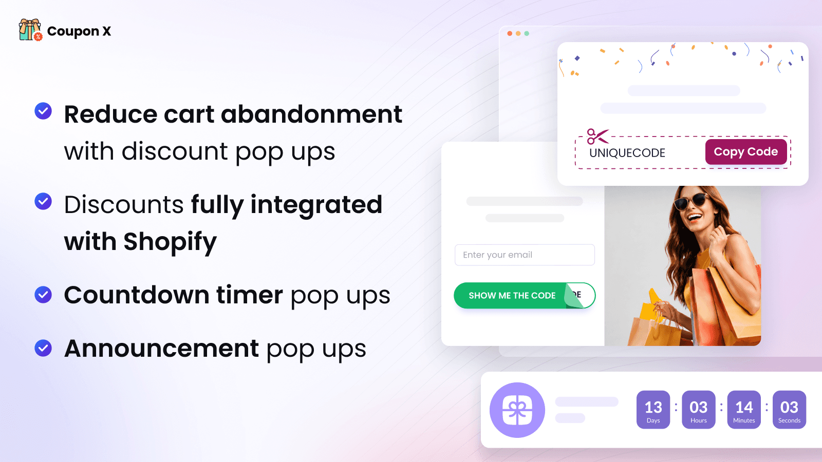 Coupon X: Discount Code Pop Up screenshot 1