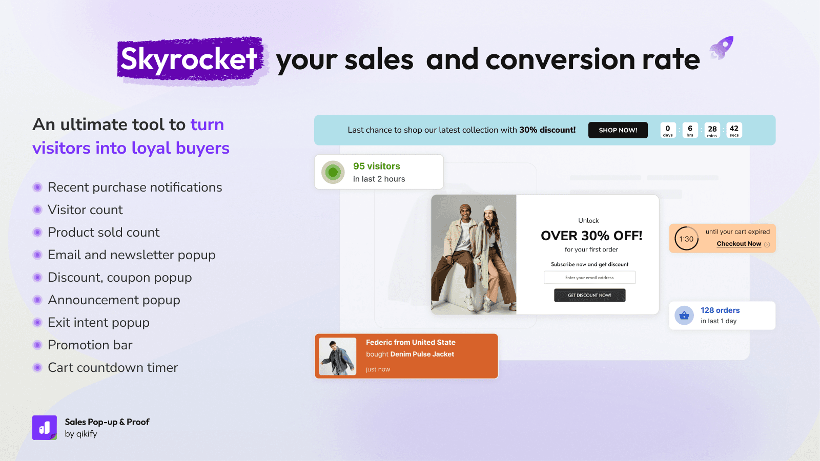 Qikify Sales Pop up & Proof screenshot 1