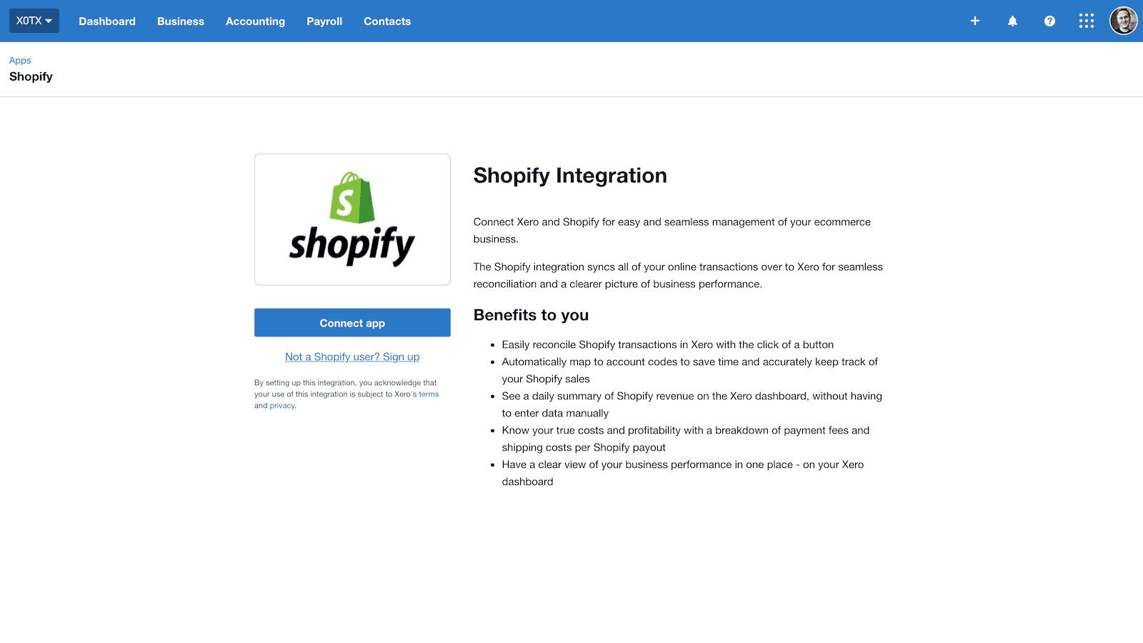 Xero screenshot 2