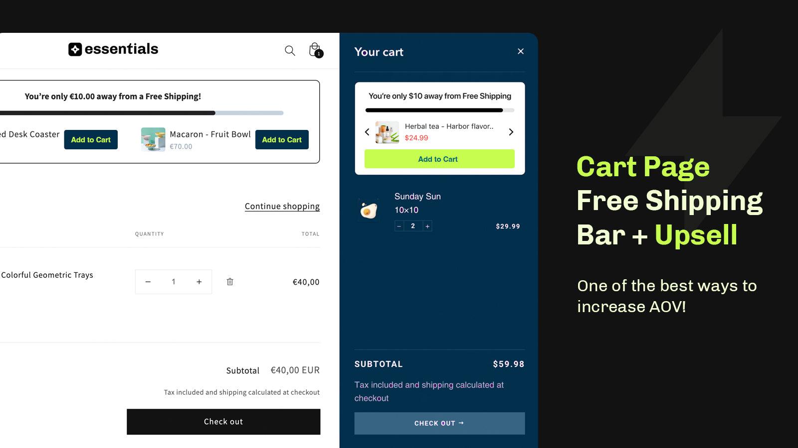 Essent FreeShipping Upsell App screenshot 2