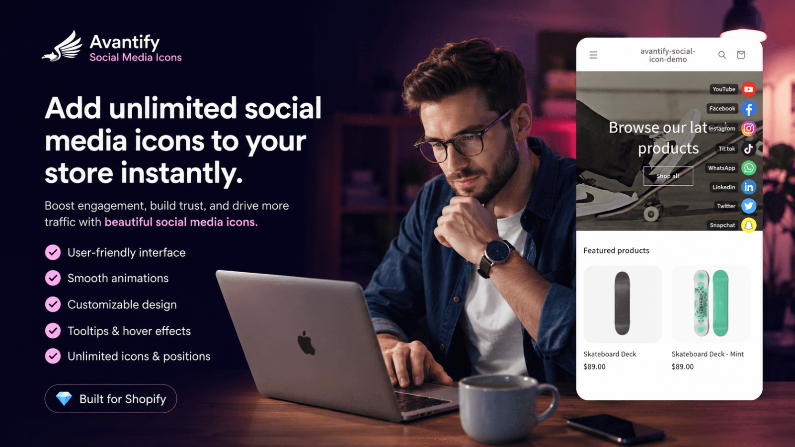 Avantify: Social Media Icons screenshot 1