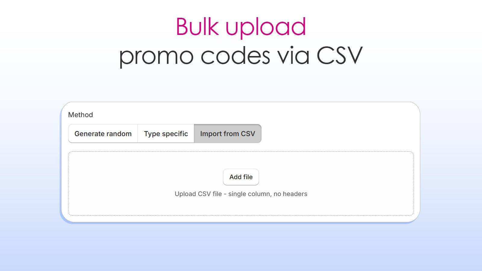 Bulk Discount Codes Generator screenshot 1